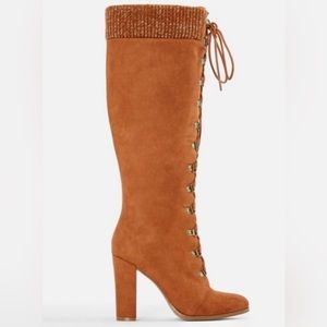 Sicaria | Lace-up Sweater-cuff Boot